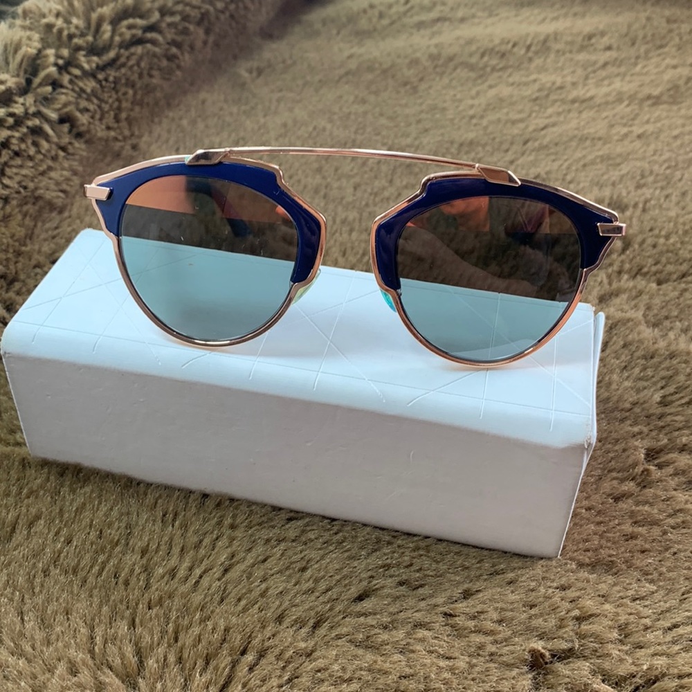 Dior - So Real Sunglasses - Rose gold/Blue